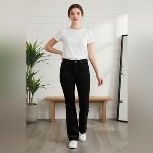 Old Navy Black Velvet Pants 12 Higher High-rise EUC